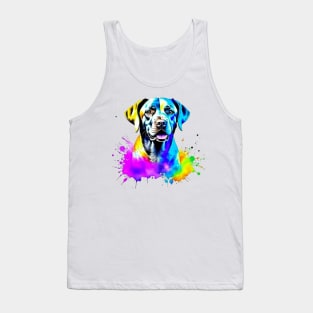 Colorful Labrador Retriever Splatter Art - Tail-Wagging Delight Tank Top